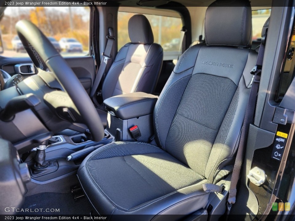 Black Interior Front Seat for the 2023 Jeep Wrangler Freedom Edition 4x4 #145137915