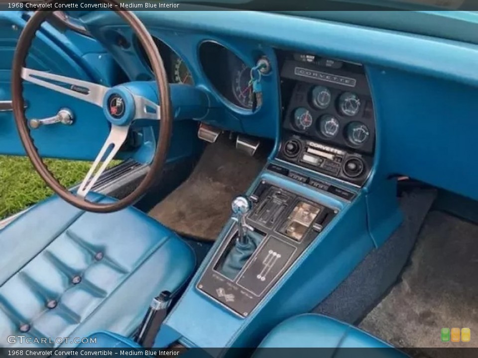 Medium Blue Interior Dashboard for the 1968 Chevrolet Corvette Convertible #145141407