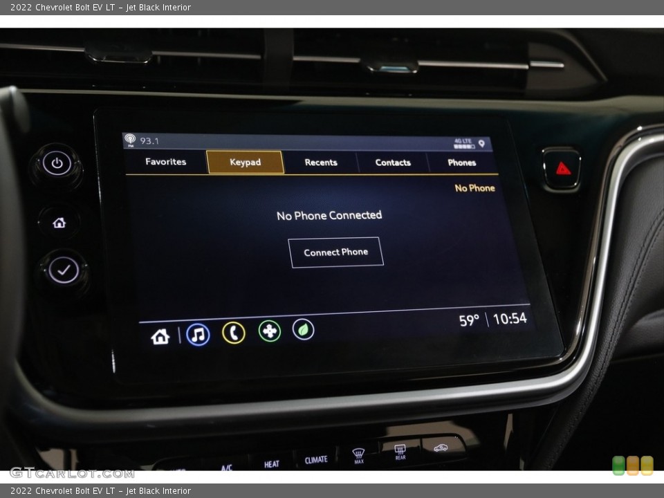 Jet Black Interior Controls for the 2022 Chevrolet Bolt EV LT #145143519