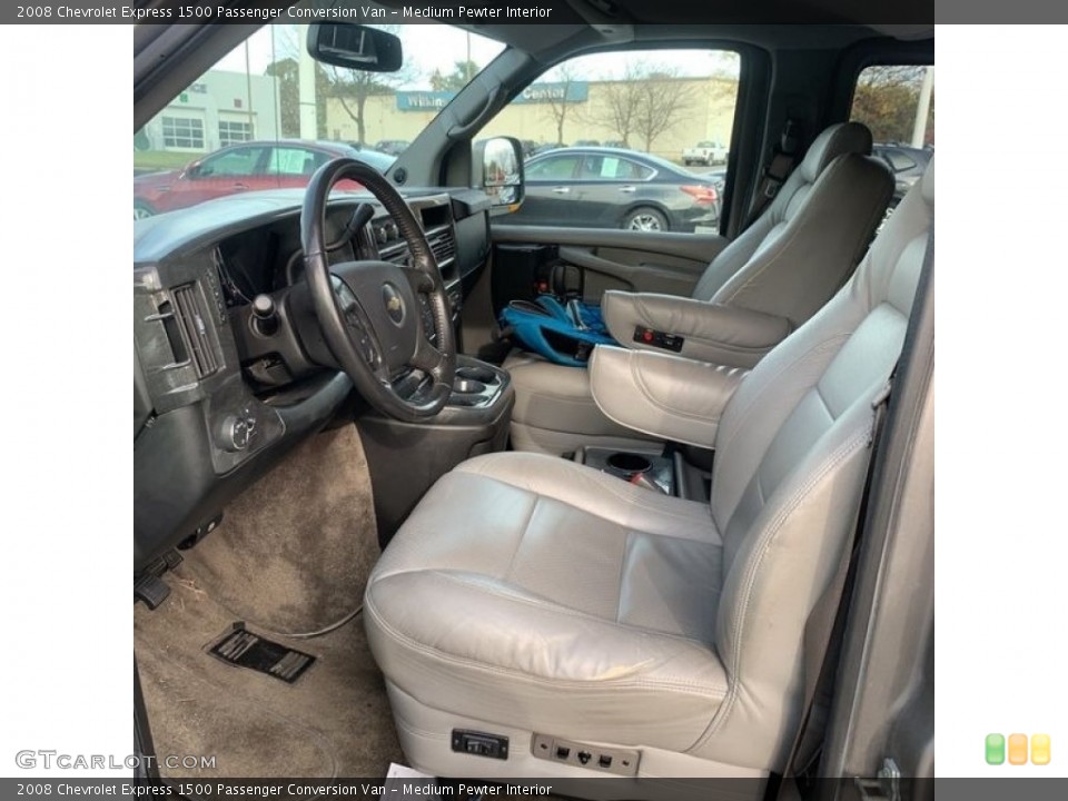 Medium Pewter Interior Front Seat for the 2008 Chevrolet Express 1500 Passenger Conversion Van #145150387