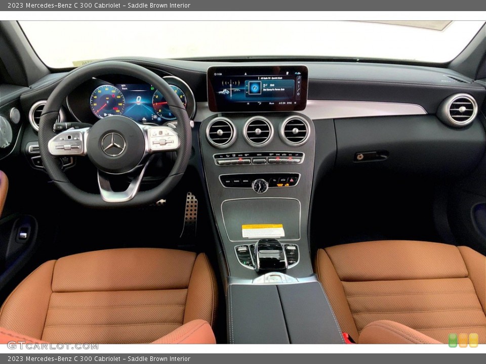 Saddle Brown Interior Dashboard for the 2023 Mercedes-Benz C 300 Cabriolet #145163386