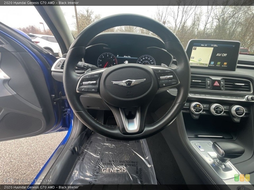 Black Interior Steering Wheel for the 2020 Hyundai Genesis G70 AWD #145173023