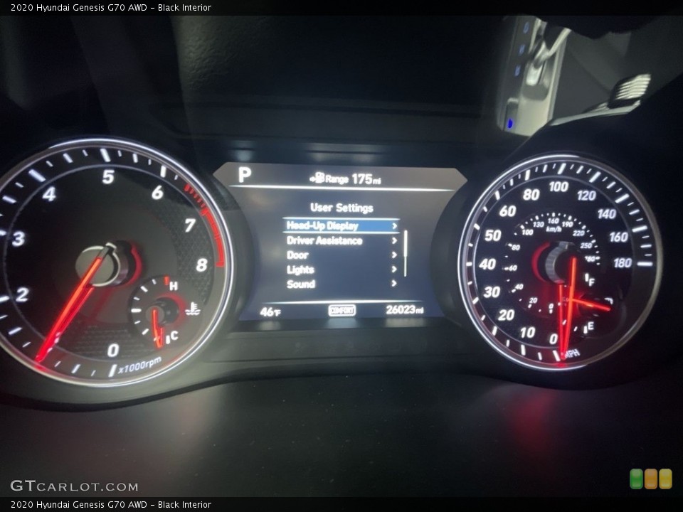 Black Interior Gauges for the 2020 Hyundai Genesis G70 AWD #145173044