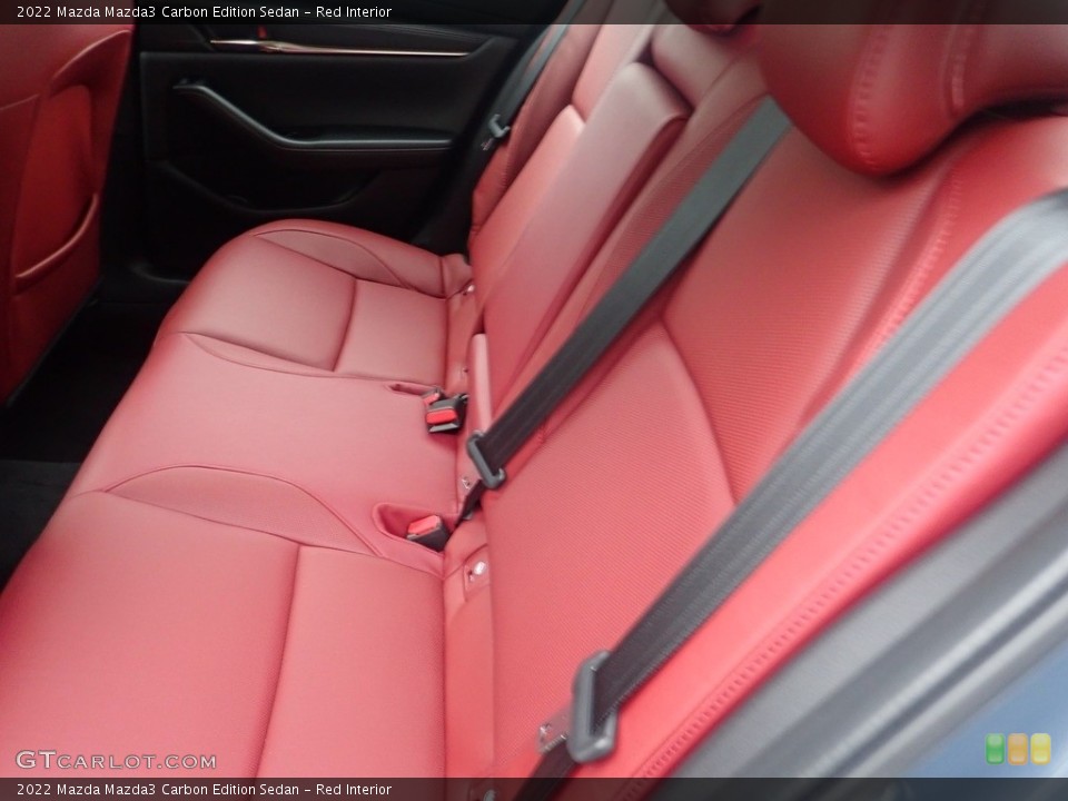 Red Interior Rear Seat for the 2022 Mazda Mazda3 Carbon Edition Sedan #145176695