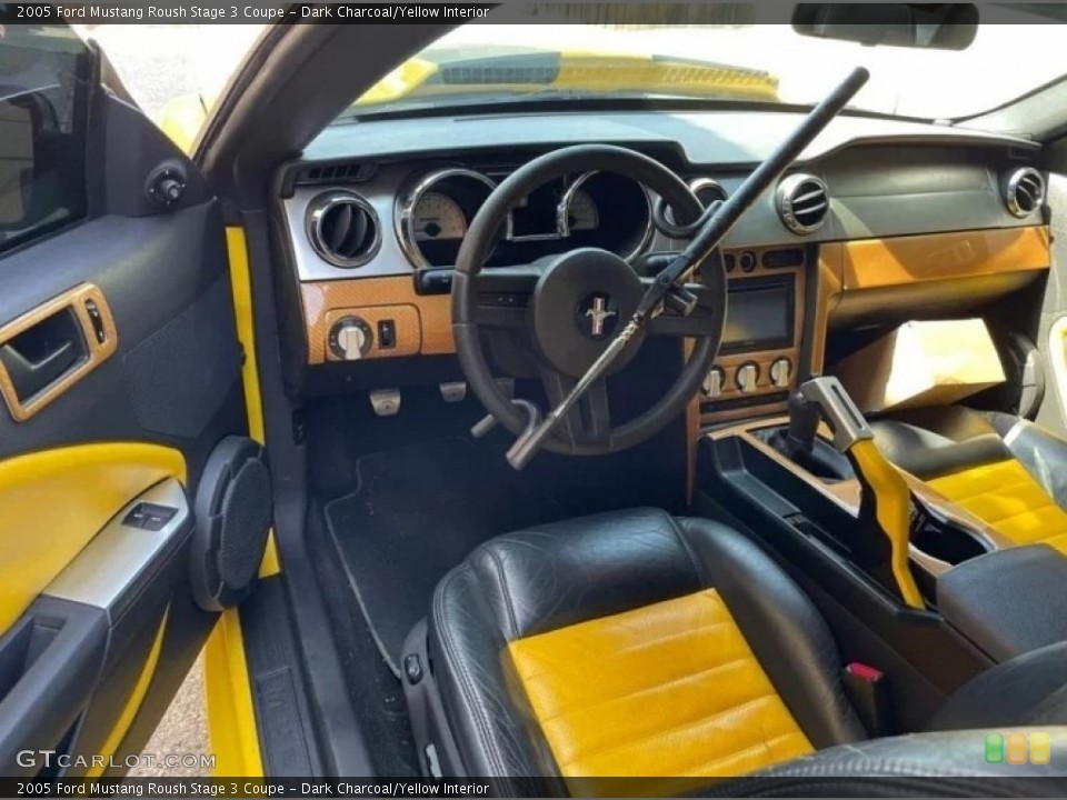 Dark Charcoal/Yellow Interior Photo for the 2005 Ford Mustang Roush Stage 3 Coupe #145176836