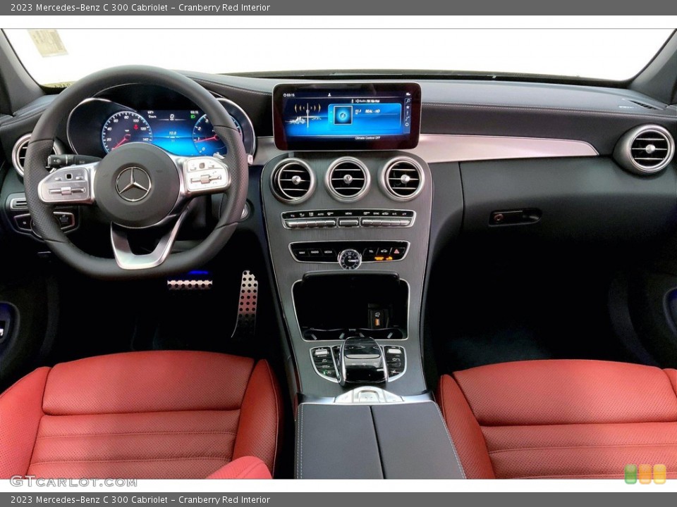 Cranberry Red Interior Dashboard for the 2023 Mercedes-Benz C 300 Cabriolet #145178273