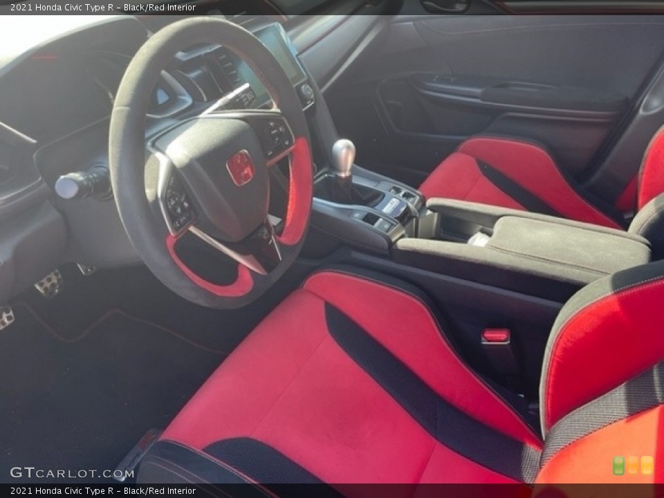 Black/Red Interior Front Seat for the 2021 Honda Civic Type R #145189350