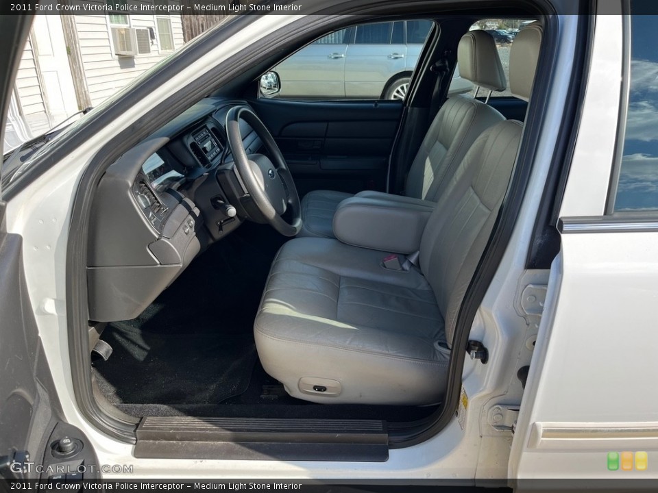 Medium Light Stone Interior Front Seat for the 2011 Ford Crown Victoria Police Interceptor #145190703