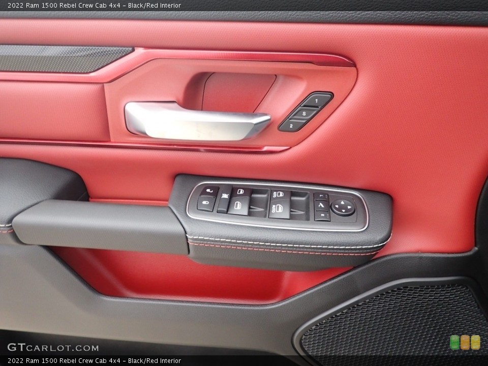 Black/Red Interior Door Panel for the 2022 Ram 1500 Rebel Crew Cab 4x4 #145191459