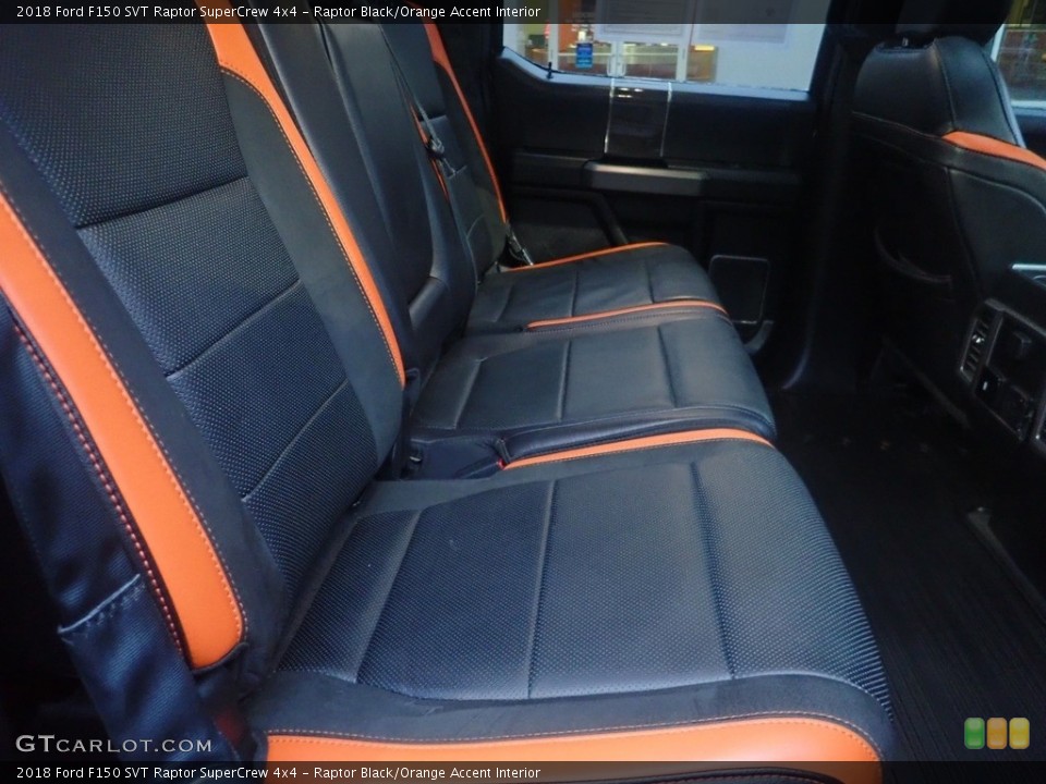 Raptor Black/Orange Accent Interior Rear Seat for the 2018 Ford F150 SVT Raptor SuperCrew 4x4 #145194334