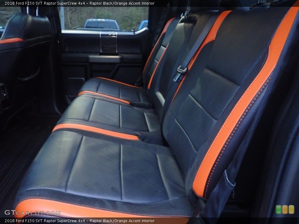 Raptor Black/Orange Accent Interior Rear Seat for the 2018 Ford F150 SVT Raptor SuperCrew 4x4 #145194373