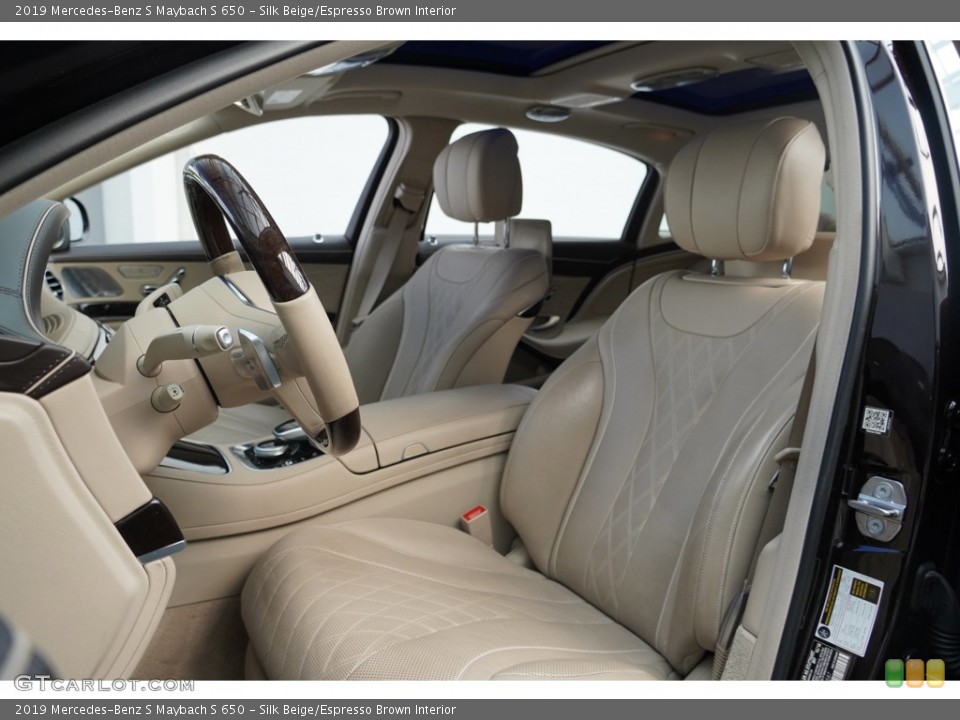 Silk Beige/Espresso Brown Interior Front Seat for the 2019 Mercedes-Benz S Maybach S 650 #145195651
