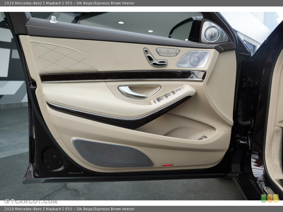 Silk Beige/Espresso Brown Interior Door Panel for the 2019 Mercedes-Benz S Maybach S 650 #145195708