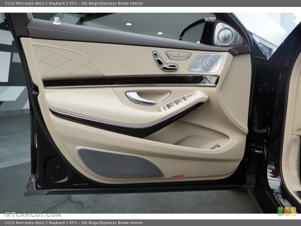 Silk Beige/Espresso Brown Interior Door Panel for the 2019 Mercedes-Benz S Maybach S 650 #145195708