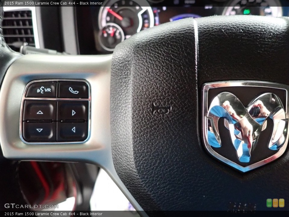 Black Interior Steering Wheel for the 2015 Ram 1500 Laramie Crew Cab 4x4 #145195897