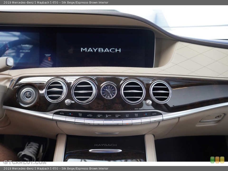Silk Beige/Espresso Brown Interior Controls for the 2019 Mercedes-Benz S Maybach S 650 #145196695