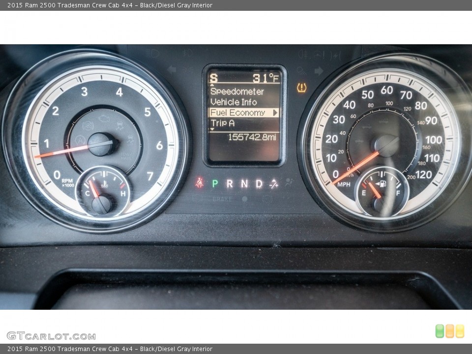 Black/Diesel Gray Interior Gauges for the 2015 Ram 2500 Tradesman Crew Cab 4x4 #145203493