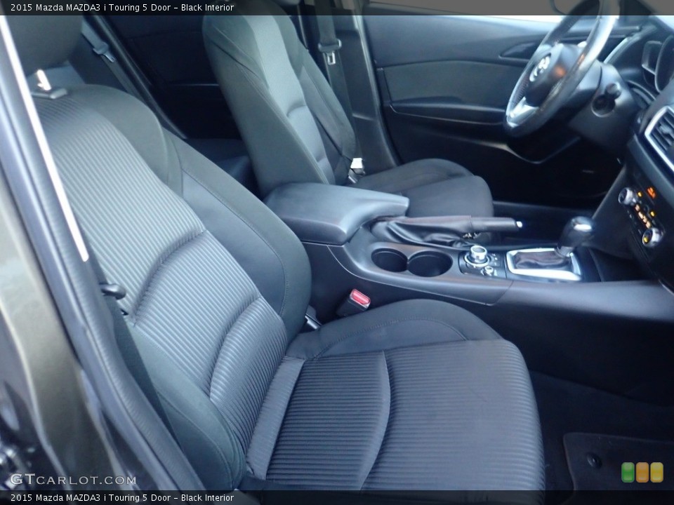 Black Interior Front Seat for the 2015 Mazda MAZDA3 i Touring 5 Door #145207033