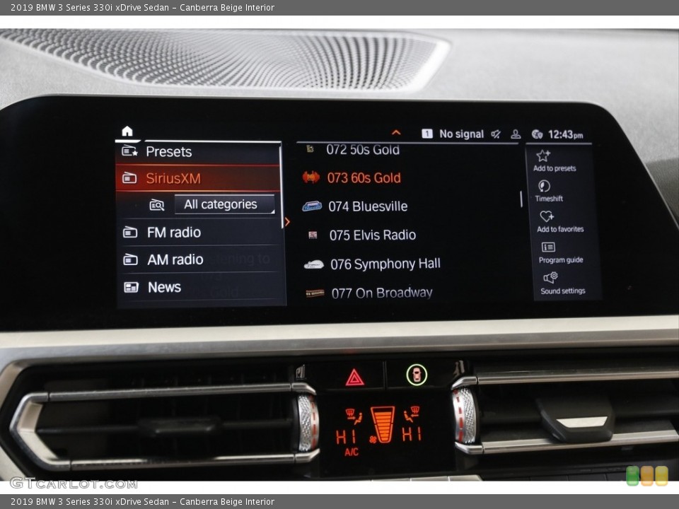Canberra Beige Interior Controls for the 2019 BMW 3 Series 330i xDrive Sedan #145208396