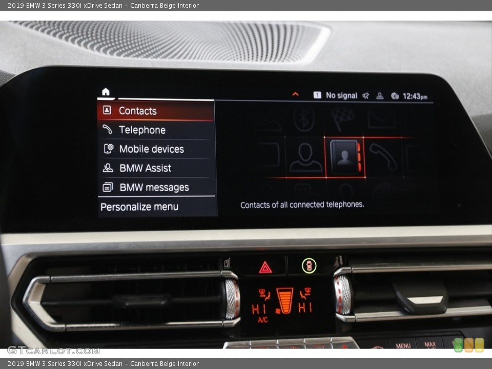 Canberra Beige Interior Controls for the 2019 BMW 3 Series 330i xDrive Sedan #145208408