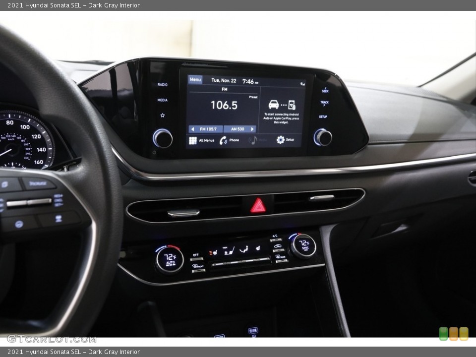 Dark Gray Interior Controls for the 2021 Hyundai Sonata SEL #145210242