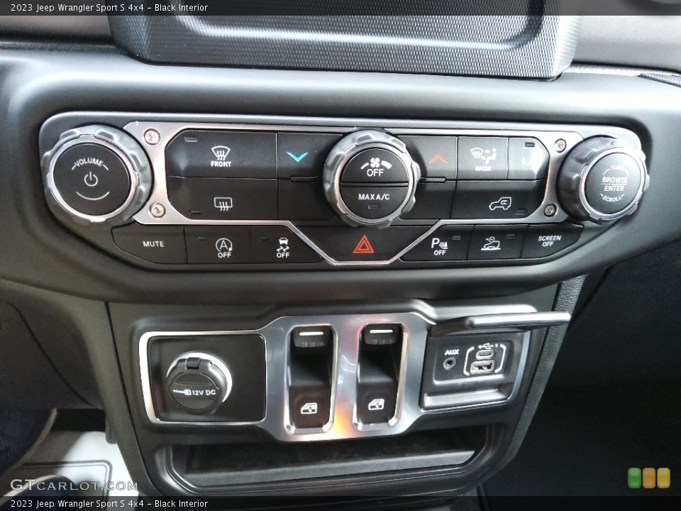 Black Interior Controls for the 2023 Jeep Wrangler Sport S 4x4 #145213626