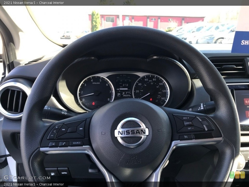 Charcoal Interior Steering Wheel for the 2021 Nissan Versa S #145219457