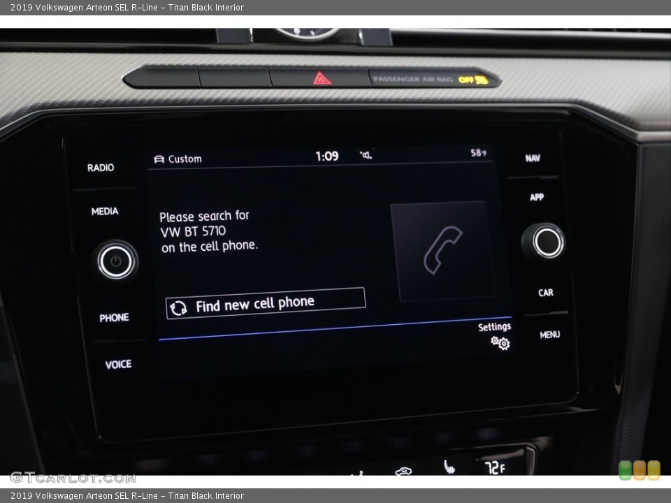 Titan Black Interior Controls for the 2019 Volkswagen Arteon SEL R-Line #145222443
