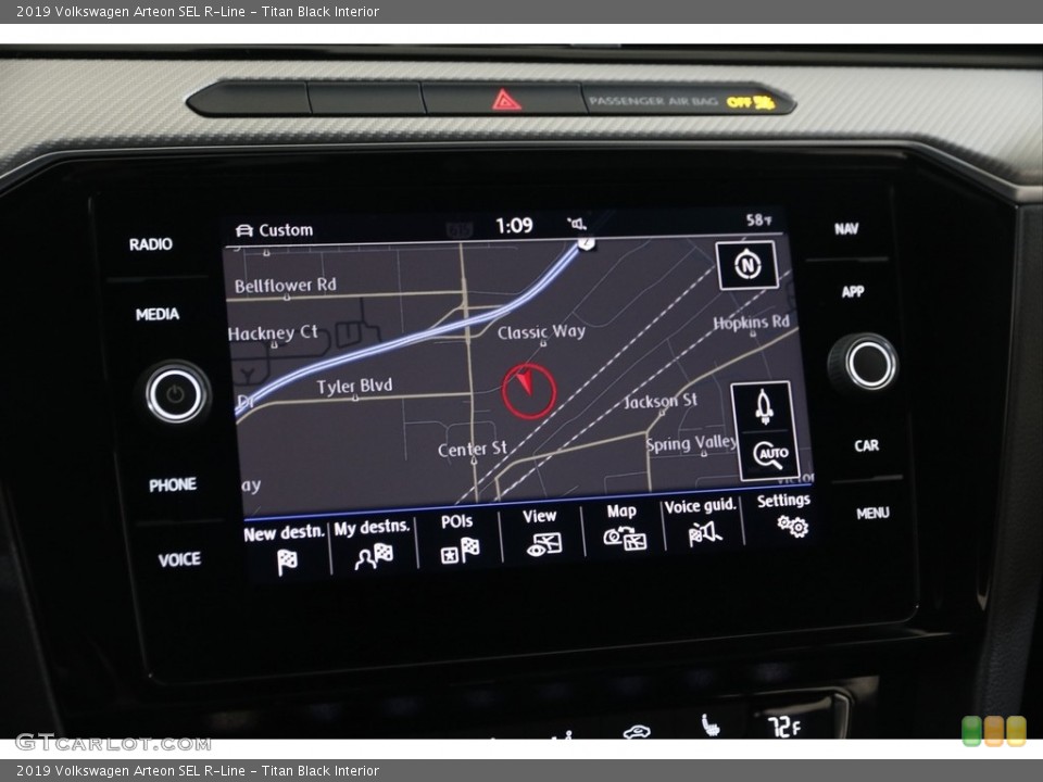 Titan Black Interior Navigation for the 2019 Volkswagen Arteon SEL R-Line #145222461