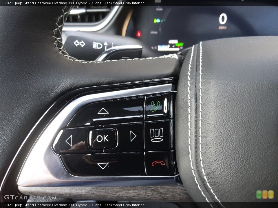 Global Black/Steel Gray Interior Steering Wheel for the 2022 Jeep Grand Cherokee Overland 4XE Hybrid #145224949