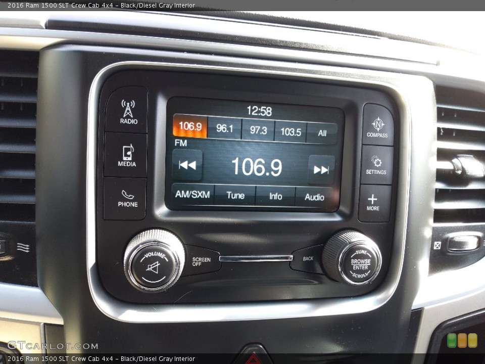 Black/Diesel Gray Interior Audio System for the 2016 Ram 1500 SLT Crew Cab 4x4 #145226550