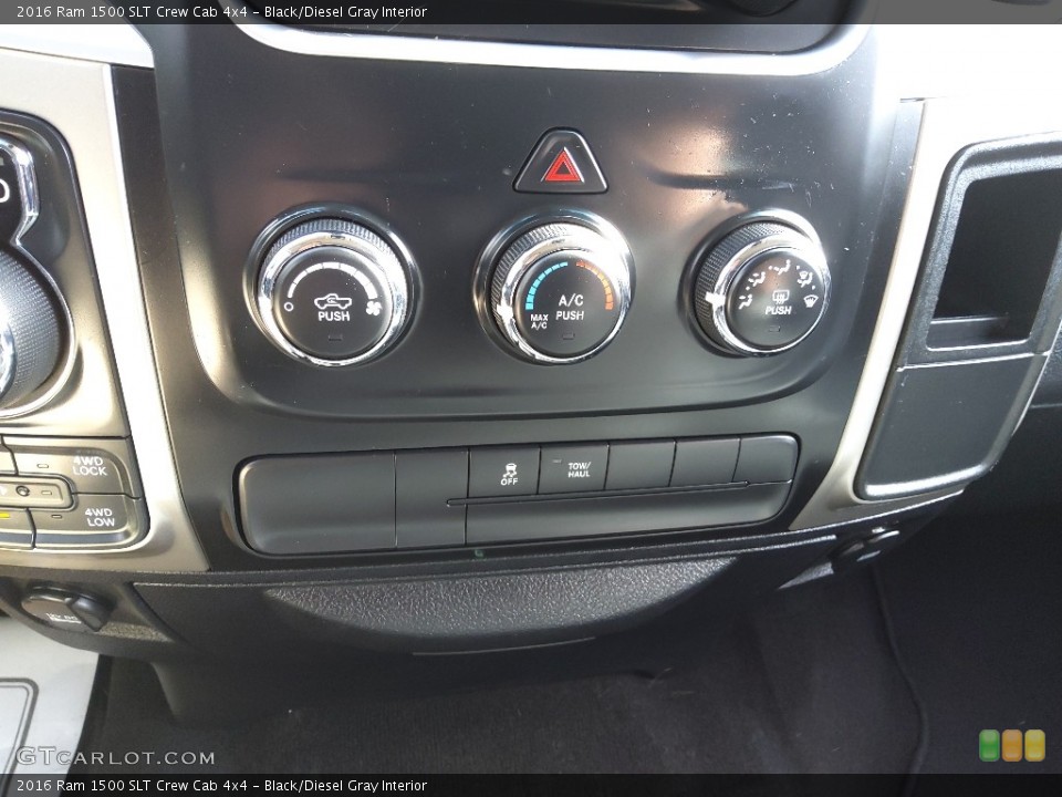 Black/Diesel Gray Interior Controls for the 2016 Ram 1500 SLT Crew Cab 4x4 #145226580