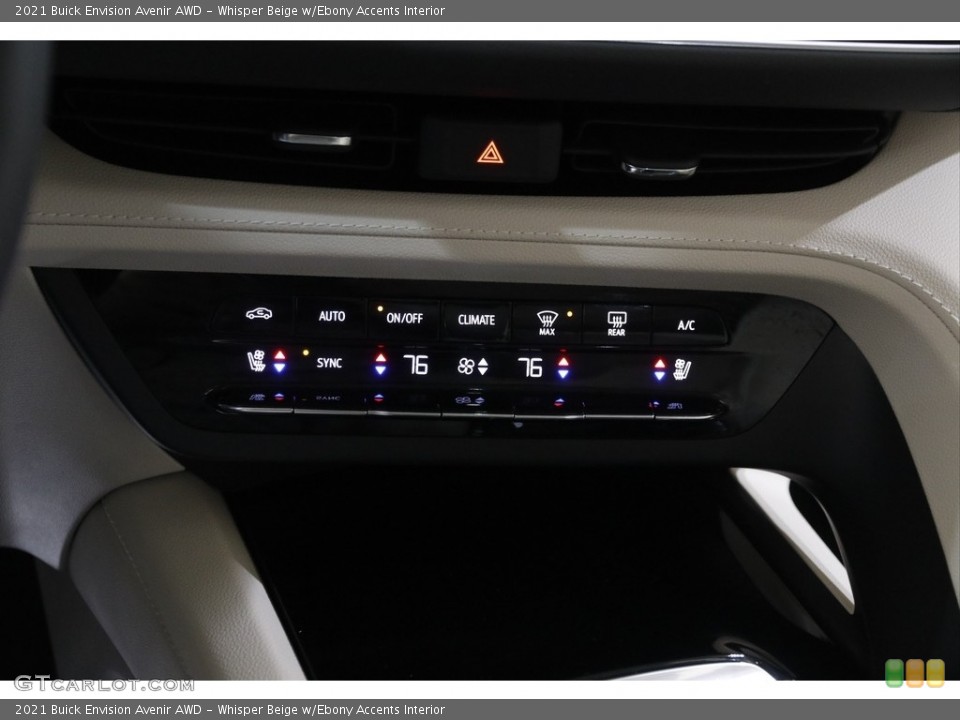 Whisper Beige w/Ebony Accents Interior Controls for the 2021 Buick Envision Avenir AWD #145233668