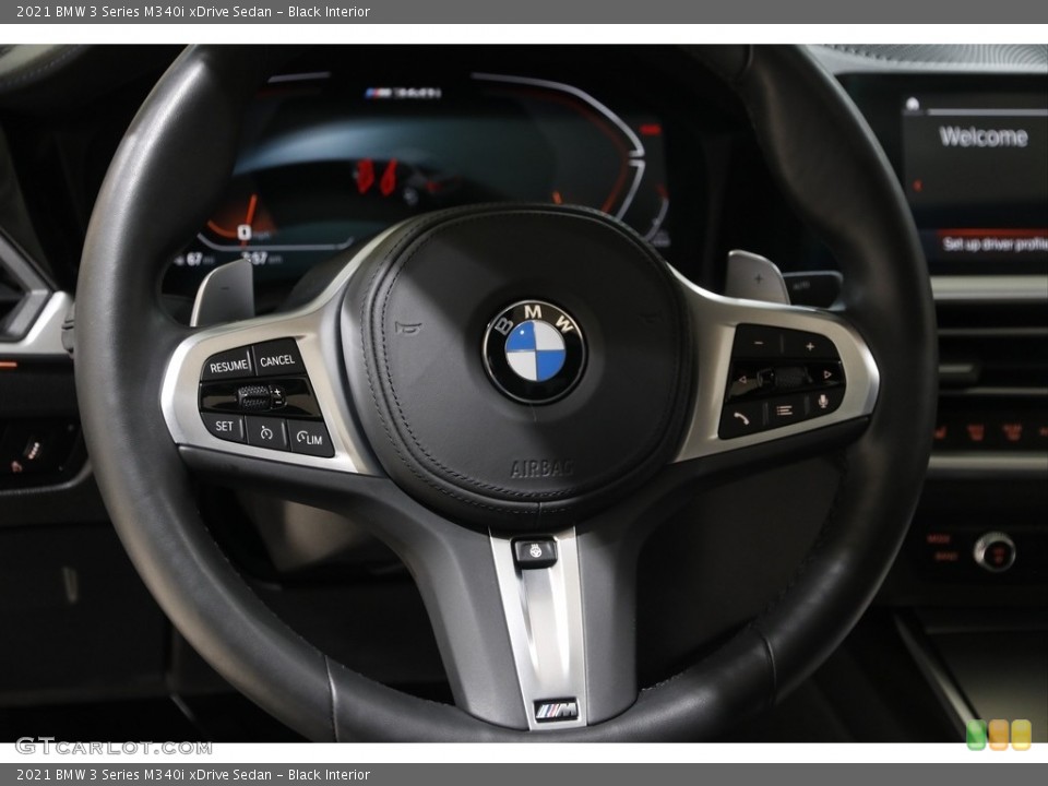 Black Interior Steering Wheel for the 2021 BMW 3 Series M340i xDrive Sedan #145234166