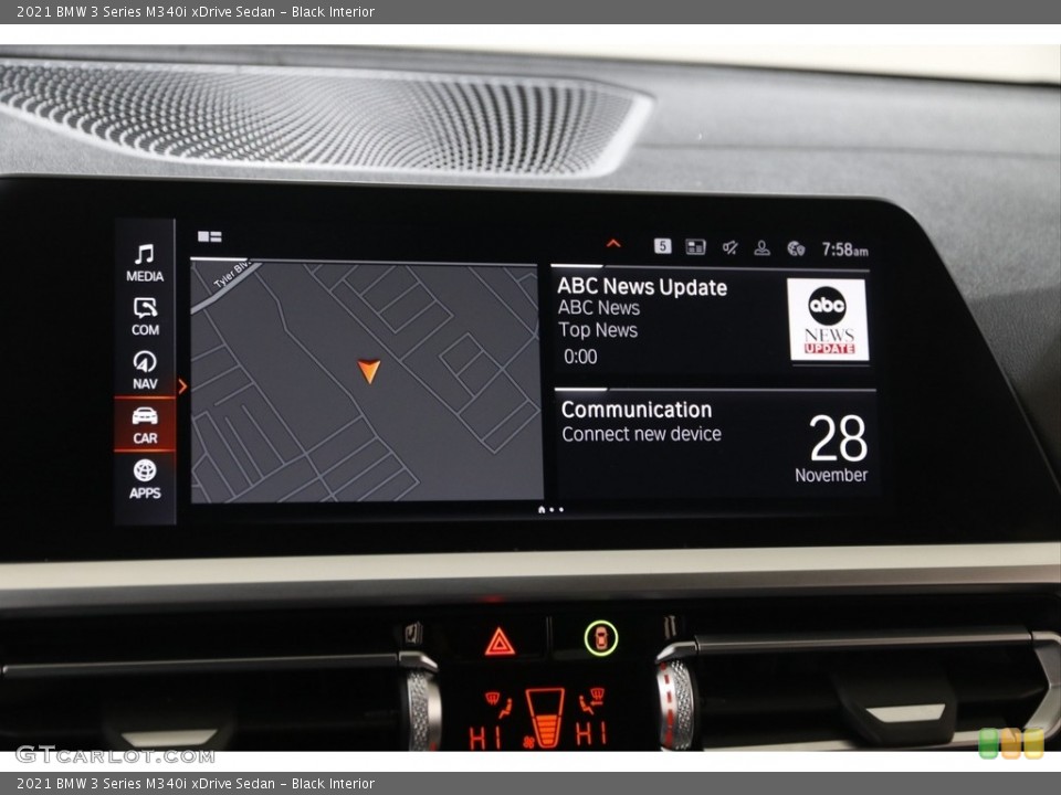 Black Interior Navigation for the 2021 BMW 3 Series M340i xDrive Sedan #145234198