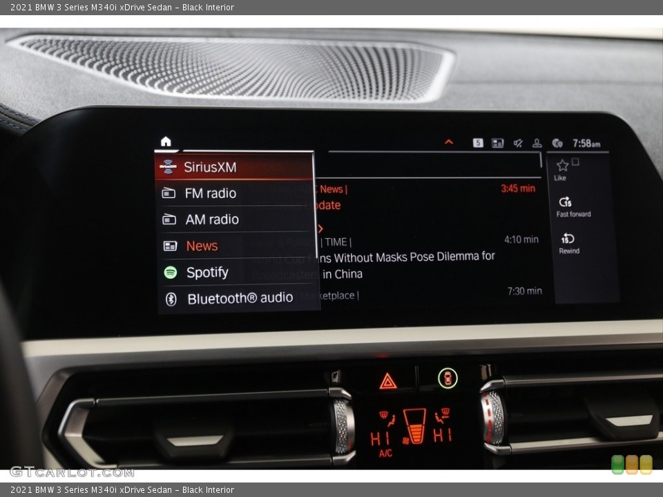 Black Interior Controls for the 2021 BMW 3 Series M340i xDrive Sedan #145234226