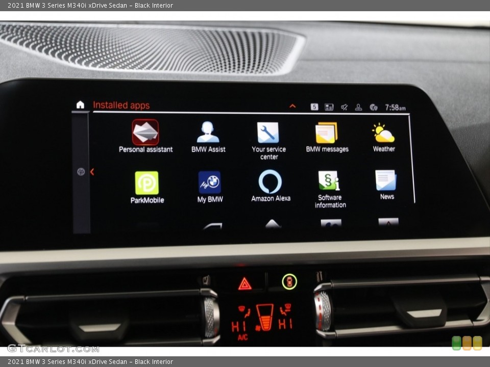 Black Interior Controls for the 2021 BMW 3 Series M340i xDrive Sedan #145234241