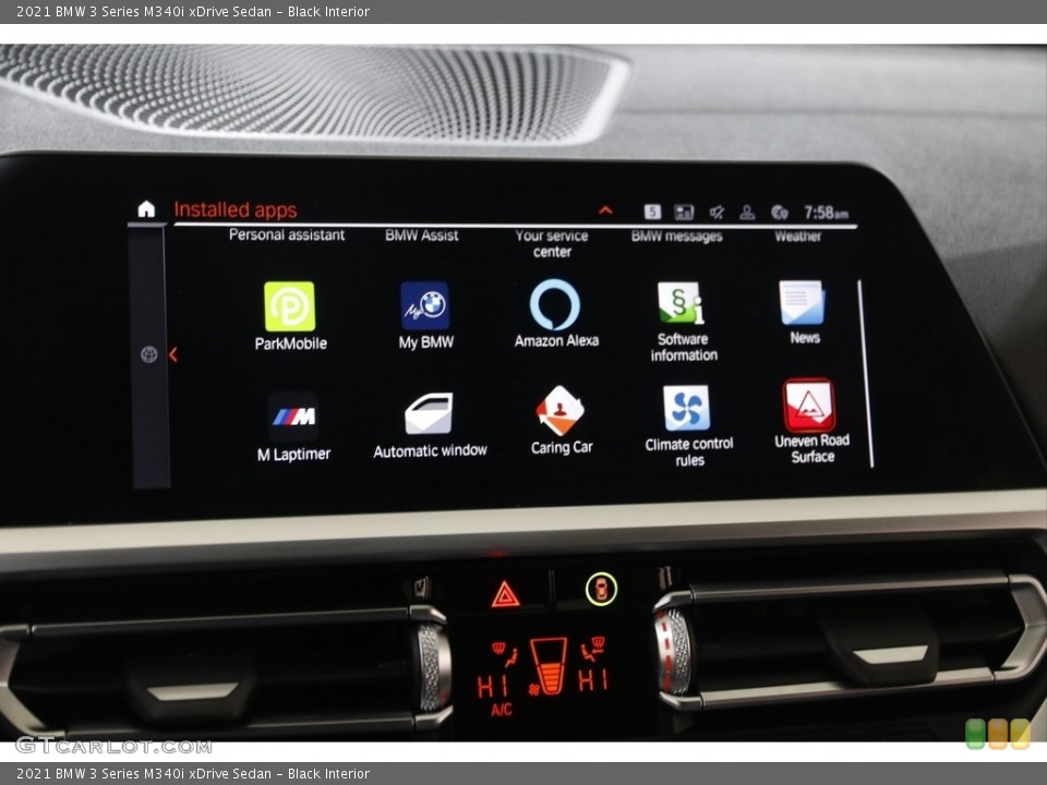 Black Interior Controls for the 2021 BMW 3 Series M340i xDrive Sedan #145234253