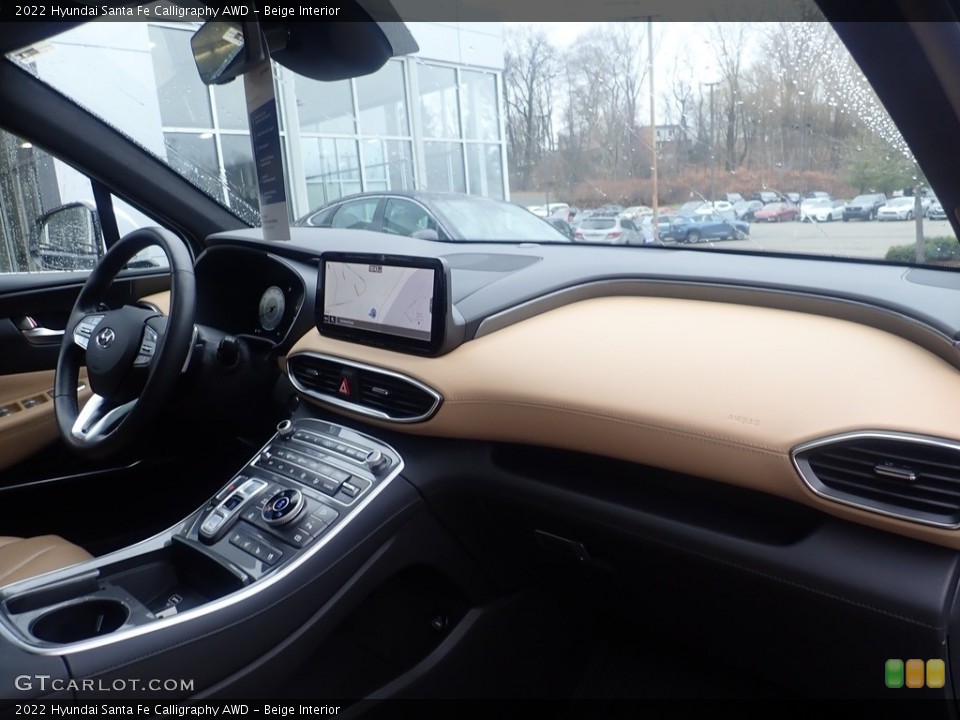 Beige Interior Dashboard for the 2022 Hyundai Santa Fe Calligraphy AWD #145234367