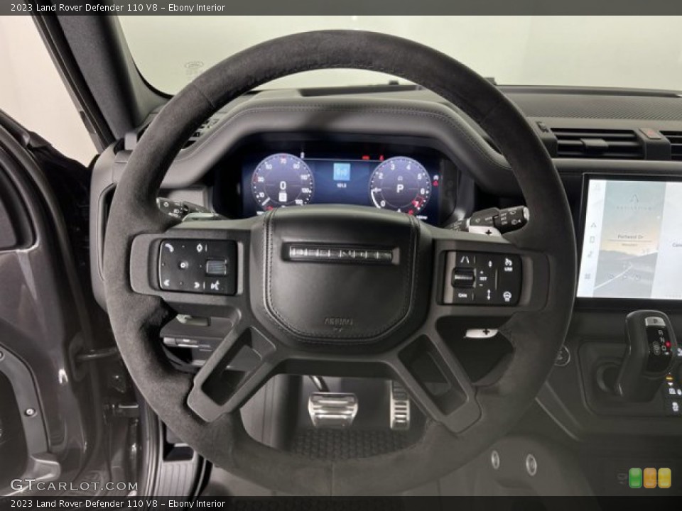 Ebony Interior Steering Wheel for the 2023 Land Rover Defender 110 V8 #145239113
