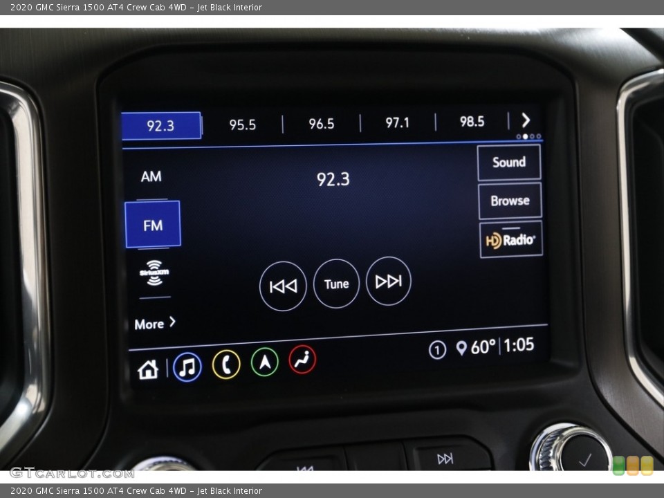 Jet Black Interior Controls for the 2020 GMC Sierra 1500 AT4 Crew Cab 4WD #145241720