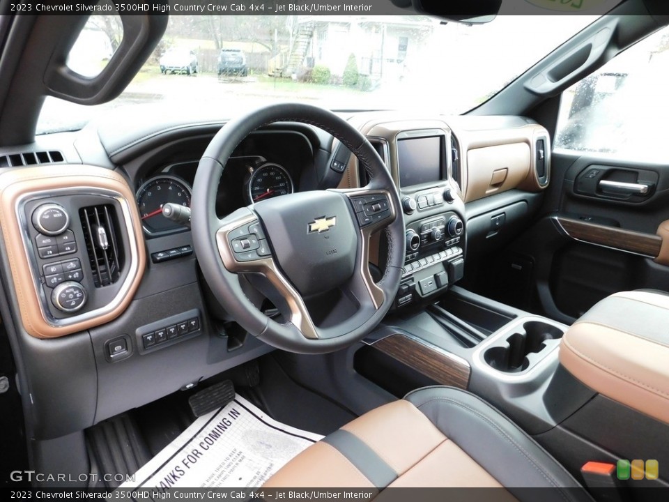 Jet Black/Umber Interior Front Seat for the 2023 Chevrolet Silverado 3500HD High Country Crew Cab 4x4 #145244044