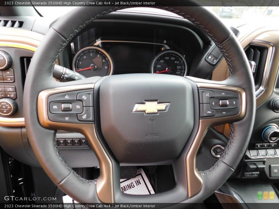 Jet Black/Umber Interior Steering Wheel for the 2023 Chevrolet Silverado 3500HD High Country Crew Cab 4x4 #145244091