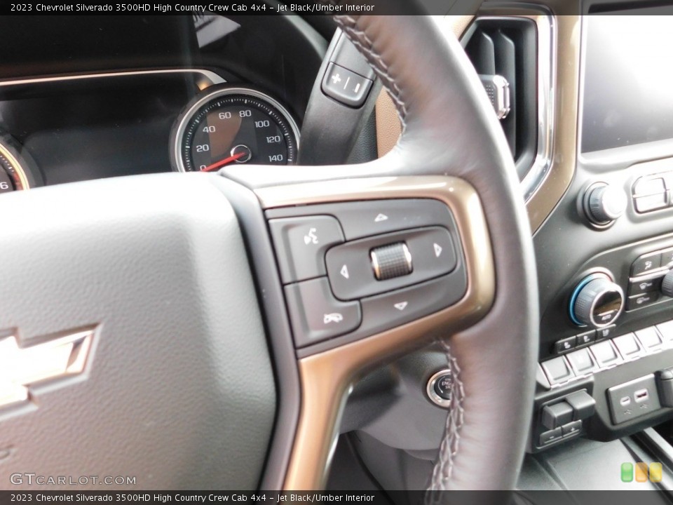 Jet Black/Umber Interior Steering Wheel for the 2023 Chevrolet Silverado 3500HD High Country Crew Cab 4x4 #145244115