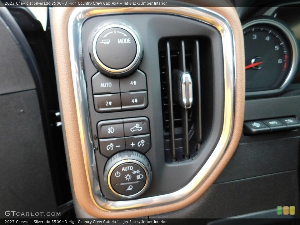 Jet Black/Umber Interior Controls for the 2023 Chevrolet Silverado 3500HD High Country Crew Cab 4x4 #145244164