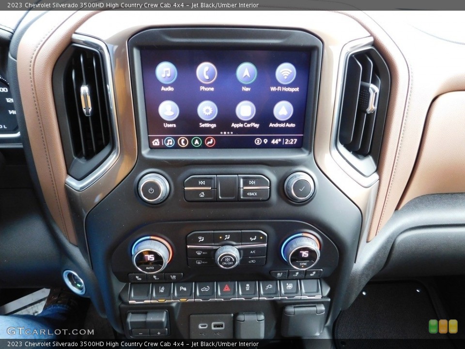 Jet Black/Umber Interior Controls for the 2023 Chevrolet Silverado 3500HD High Country Crew Cab 4x4 #145244292