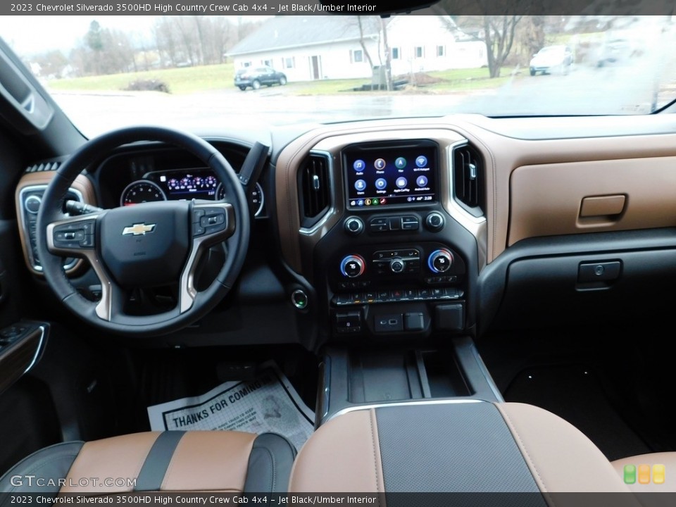 Jet Black/Umber Interior Dashboard for the 2023 Chevrolet Silverado 3500HD High Country Crew Cab 4x4 #145244586