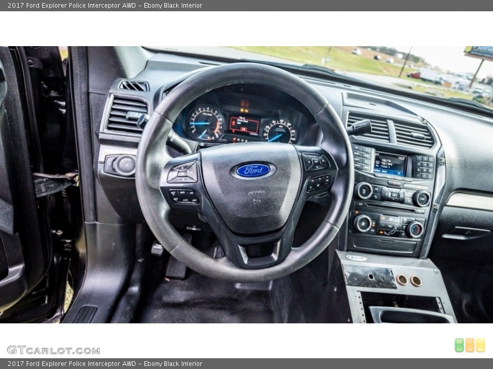 Ebony Black Interior Steering Wheel for the 2017 Ford Explorer Police Interceptor AWD #145244603