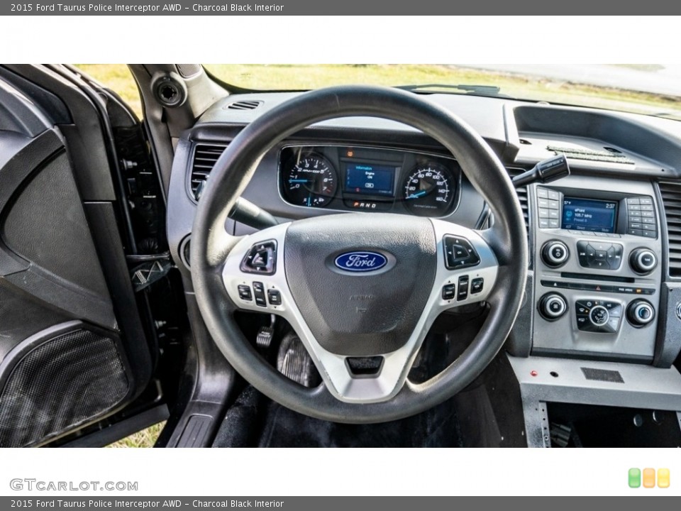 Charcoal Black Interior Steering Wheel for the 2015 Ford Taurus Police Interceptor AWD #145245189