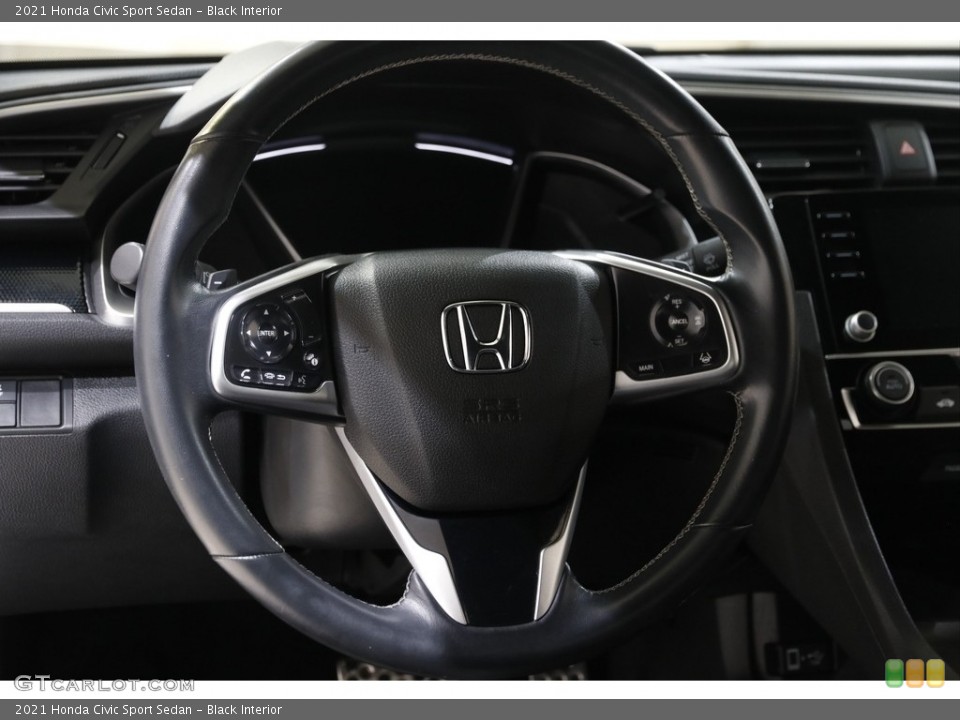 Black Interior Steering Wheel for the 2021 Honda Civic Sport Sedan #145245332